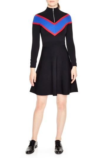 Women's Sandro Chevron Inset Knit Dress