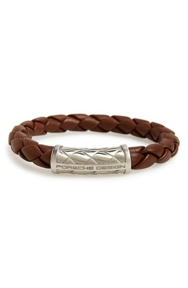 Men's Porsche Design 'nexus' Woven Leather Bracelet