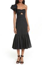 Women's Rebecca Taylor Ruffled One-shoulder Ruffled Midi Dress