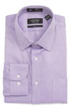 Men's Nordstrom Men's Shop Smartcare(tm) Trim Fit Herringbone Dress Shirt .5 32/33 - Purple