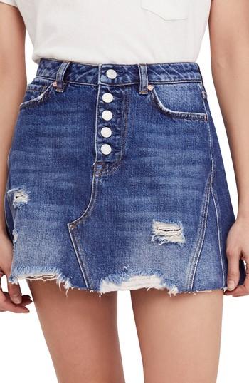 Women's Free People Denim A-line Skirt