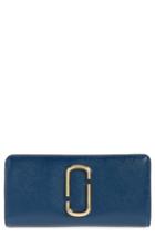 Women's Marc Jacobs Snapshot Open Face Leather Wallet - Blue