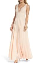 Women's Lulus Lace Trim Chiffon Maxi Dress - Black
