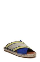 Women's Diane Von Furstenberg Millie Woven Cross Strap Slide Sandal M - Blue
