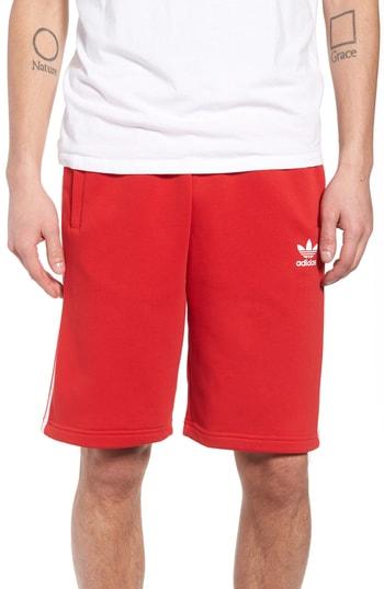 Men's Adidas Originals 3-stripes Shorts, Size - Red