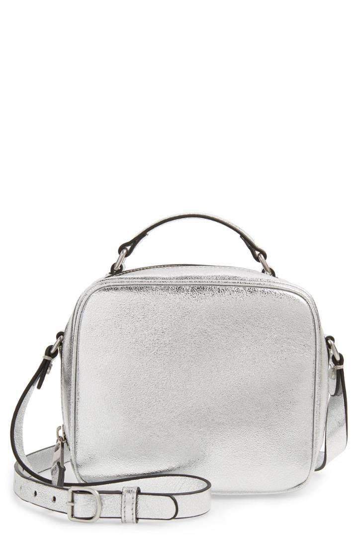 Treasure & Bond Ryan Metallic Leather Top Handle Crossbody Bag - Metallic