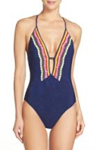 Women's Nanette Lepore Peace Love One-piece Swimsuit - Blue