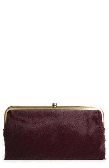 Women's Hobo Lauren Colorblock Genuine Calf Hair & Calfskin Leather Wallet - Purple