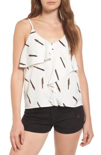 Women's Evidnt Print Ruffle Camisole - Ivory