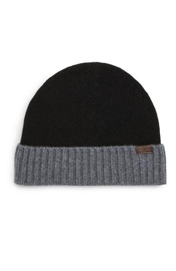 Men's Hickey Freeman Colorblock Cashmere Beanie - Black