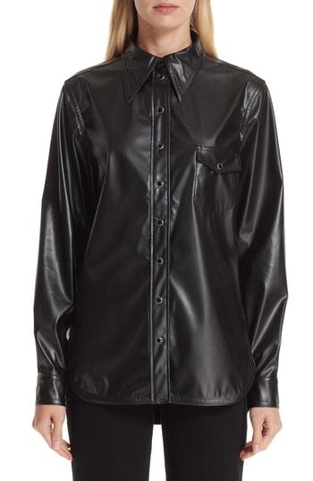 Women's Kwaidan Editions Faux Leather Blouse Us / 36 Fr - Black