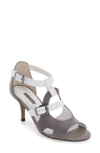 Women's Topshop 'needle' Cutout Buckle Sandal .5us / 37eu - Grey