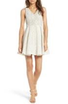 Women's Soprano Bonded Lace Fit & Flare Dress - White