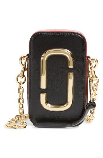 Marc Jacobs Hot Shot Saffiano Leather Shoulder Bag - Black