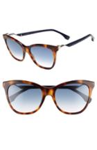 Women's Fendi Cube 55mm Cat Eye Sunglasses - Havana Blue