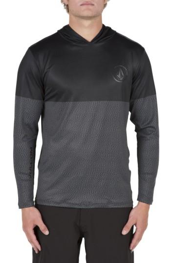 Men's Volcom Hooded Surf Shirt, Size - Black