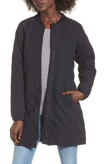 Women's Lira Clothing Stone Longline Bomber Jacket - Black