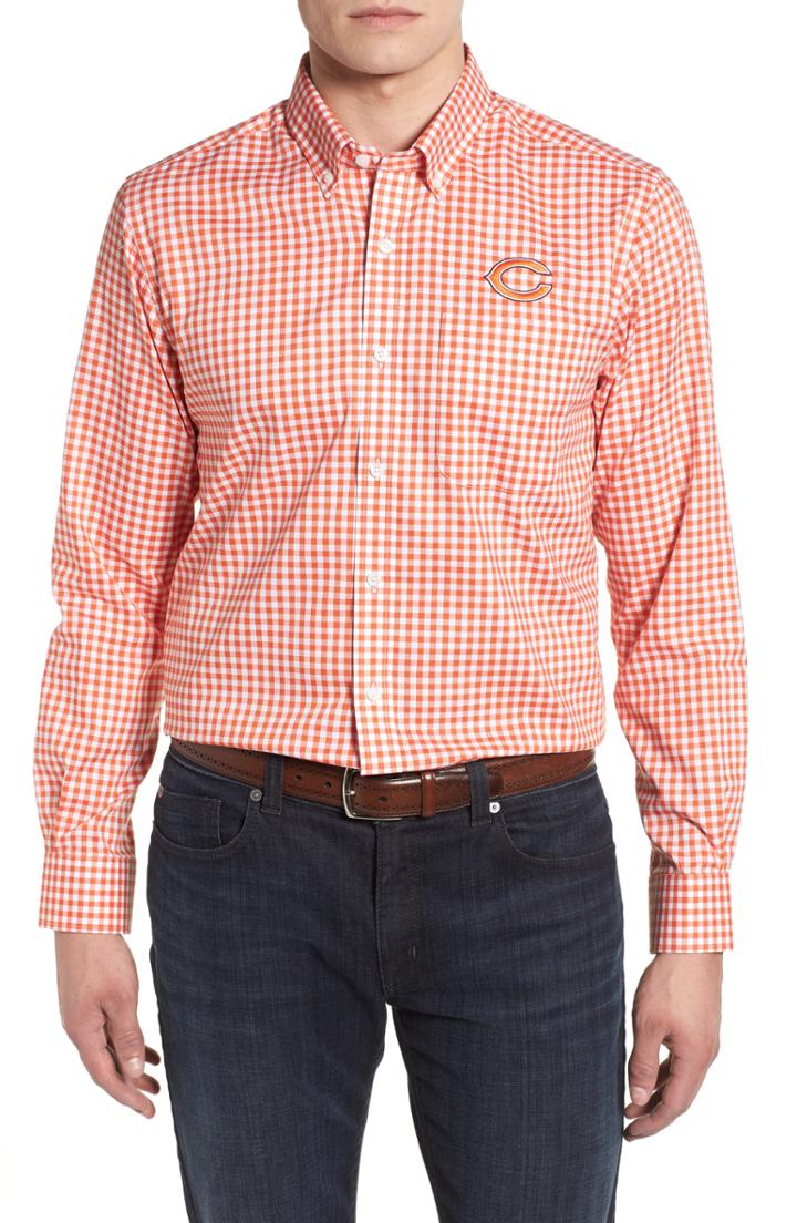 Men's Cutter & Buck League Chicago Bears Fit Shirt, Size Medium - Orange