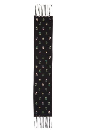Women's Alexander Mcqueen Medieval Flower Skinny Silk Scarf