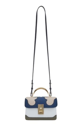 The Volon Data Alice Leather Top Handle Bag - Blue