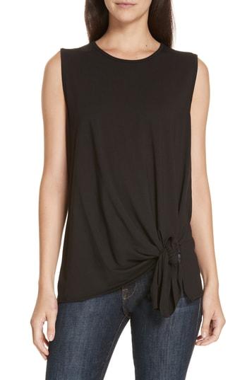 Women's Theory Serah Rubric Tie-hem Silk Top - Grey