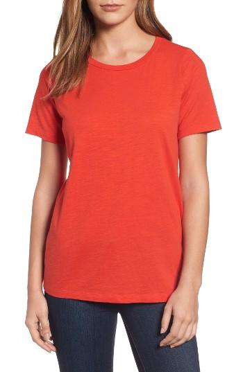 Petite Women's Eileen Fisher Organic Cotton Tee, Size P - Red