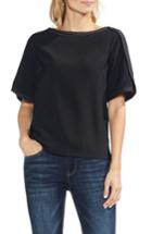 Women's Vince Camuto Trapunto Sttiched Top, Size - Black