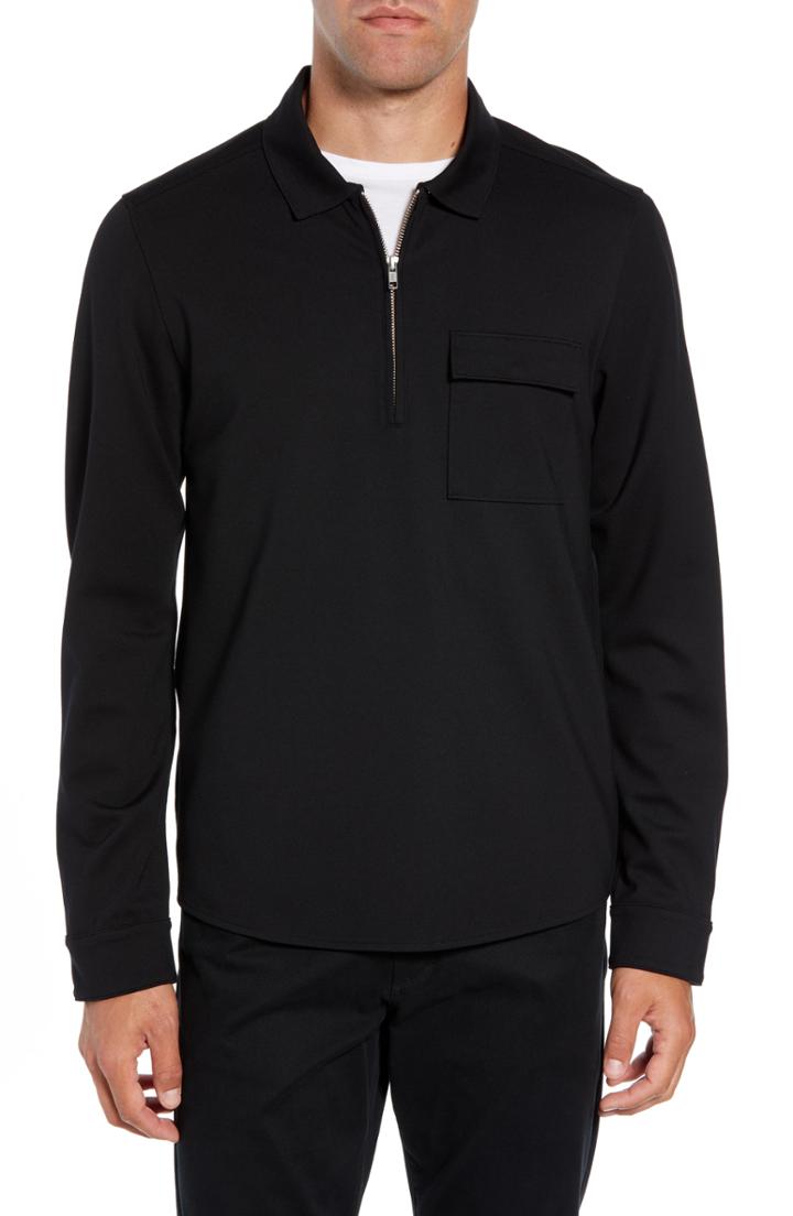 Men's Calibrate Pocket Zip Jersey Polo - Black