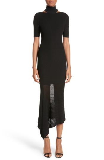Women's Cushnie Et Ochs Asymmetrical Knit Dress - Black