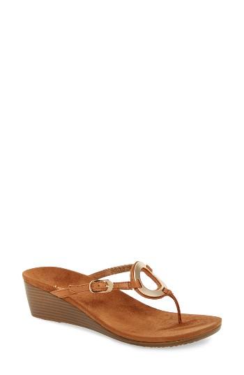 Women's Vionic Orchid Wedge Flip Flop M - Brown