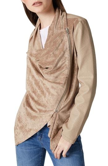 Women's Blanknyc Drape Front Jacket - Beige