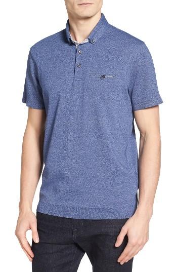 Men's Ted Baker London Frankiy Ribbed Hem Polo (s) - Blue