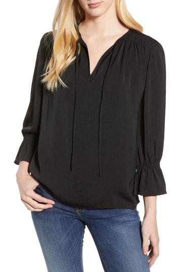 Women's Lucky Brand Parachute Peasant Top - Black