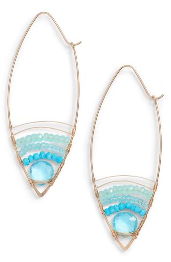 Women's Nashelle Cabana Golden Sand Oblong Hoop Earrings