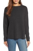 Women's Eileen Fisher Mock Neck Box Wool Sweater - Grey