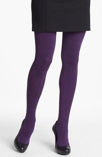 Dkny 'super Opaque' Control Top Tights Plum