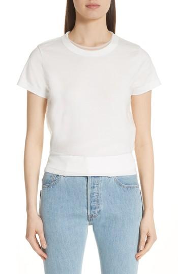 Women's Noir Kei Ninomiya Tulle Back Tee - White