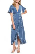 Women's Misa Los Angeles Selina Velvet Wrap Dress - Blue