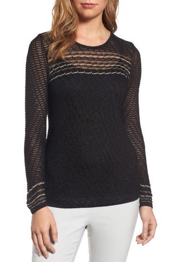 Women's Nic+zoe Starboard Cross Back Sheer Knit Top