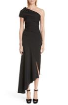 Women's Oscar De La Renta Asymmetrical One-shoulder Dress - Black