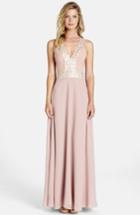 Women's Dress The Population Delani Crepe Gown - Pink