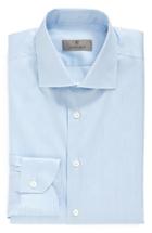 Men's Canali Regular Fit Stripe Dress Shirt - Blue