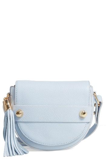 Milly Astor Leather Crossbody Saddle Bag - Blue