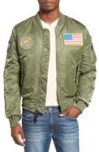 Men's Alpha Industries Slim Fit Reversible Ma-1 Flex Bomber Jacket - Green