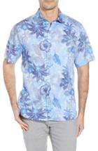 Men's Tommy Bahama Fuego Flora Sport Shirt, Size - Blue