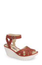 Women's Fly London Yrat Wedge Sandal .5-8us / 38eu - Red