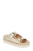 Women's Jane And The Shoe Jojo Two-buckle Slide Sandal M - Metallic