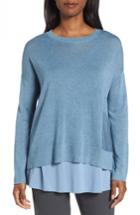 Women's Eileen Fisher Tencel Blend Sweater, Size - Blue