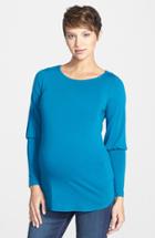 Women's Maternal America Drape Back Maternity Top - Blue