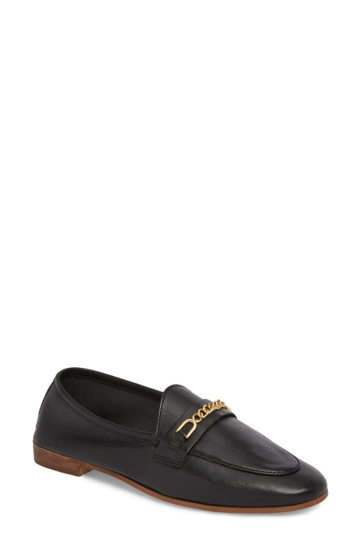 Women's Topshop Key Trim Chain Loafer .5us / 39eu - Black